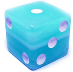 Tropical Colors Dice Collection: Ice Blue Color 2" Tropical Dice, per pair main image